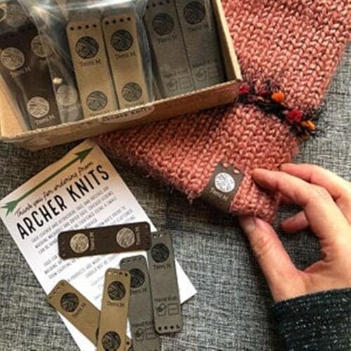 Persona andard 3" x 0.85" Labels for Handmade Products，Leather labels for knitted and crocheted items， Clothing Labels