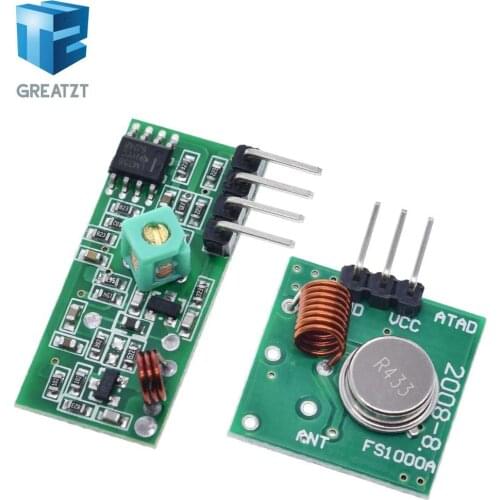 GREATZT Smart Electronics 433Mhz RF transmitter and receiver Module link kit For arduino/ARM/MCU WL diy 315MHZ/433MHZ wireless