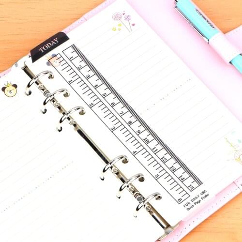 Kawaii Straight Ruler A5 A6 Notepad loose-leaf Today Rulers Frosted Transparent White Ruler For Student Gift School Supplies