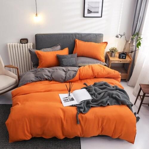 Fashion Bedding Sets Solid Color Nordic Style Duvet Cover Set Quilt Cover And Pillowcase Double Sided Queen King Size