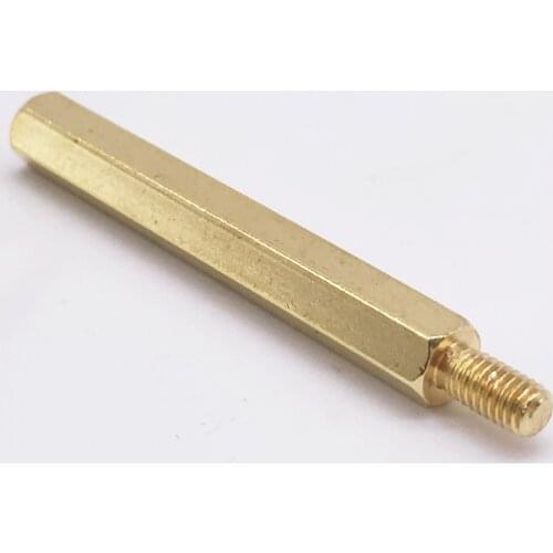 M4x90+6 Spacer Screws M4 Hex Standoff Nuts Male to Female Brass Golden Pack 50