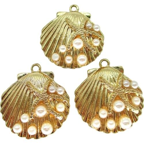 Nice Pearl Shell Zinc Alloy Charms Pendant necklace earring Jewelry Findings DIY Handcraft Accessories