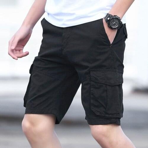 Fashion Brand Classic Plus Size Shorts Mul Pocket Men Dark Blue Solid 2020 Male Loose Bib Overalls Cargo Shorts Ungarees boy