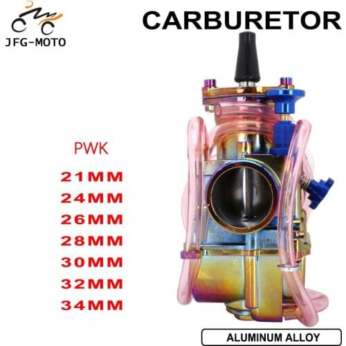 Motorcycle New Colorful Carburetor With Power Jet PWK 21 24 26 28 30 32 34MM For Universal 2T 4T Keihin Scooter ATV UTV 250CC