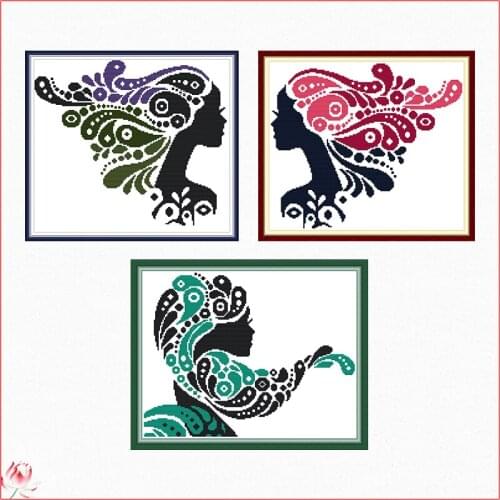 Artistic Beauty Series Cross Stitch Kit DIY Pattern 14CT 11CT Embroidery Set Needlework Home Decoration Craft Painting Gift