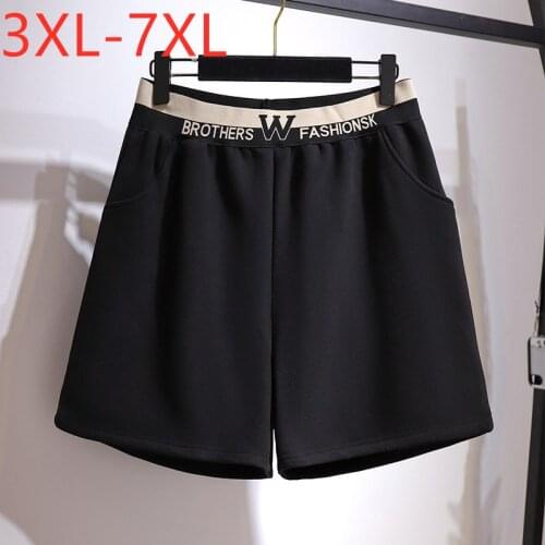 New 2021 Ladies Spring Autumn Winter Plus Size Shorts For Women Large Casual Loose Black Wide Leg Shorts 3XL 4XL 5XL 6XL 7XL