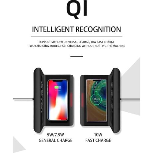 New Wireless Charger LED Alarm Clock Phone Wireless Charger Qi Charging Pad Digital Thermometer For IPhone 12 11 Pro Max Huawei