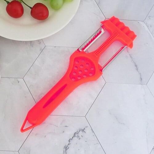 Fruit and vegetable peeler planer set, melon planer 3-piece set, plastic handle stainless steel peeler kitchen gadget