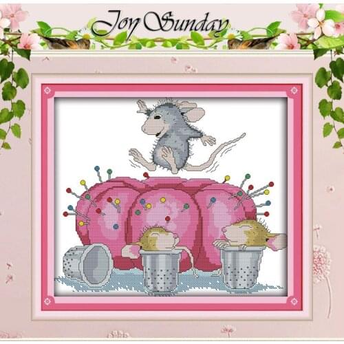Naughty Mouse Patterns Counted Cross Stitch 11CT 14CT Cross Stitch Set Wholesale Cartoon Cross-stitch Kit Embroidery Needlework