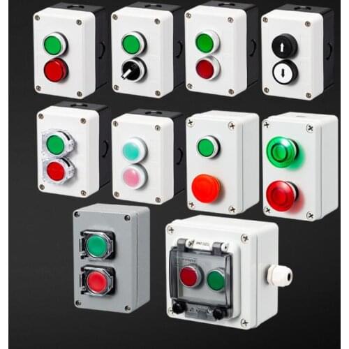 Button switch control box waterproof button indicator light plastic case emergency stop reset point electric box
