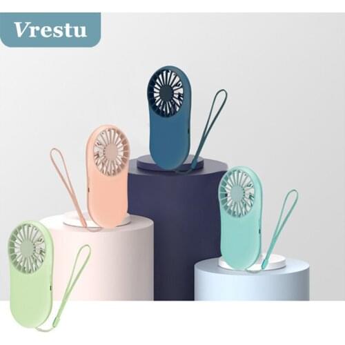 Portable Mini Fan Rechargeable Handheld Fan Air Cooler for Home Office Desk Outdoor Travel 3 Speeds with Lanyard USB Appliances