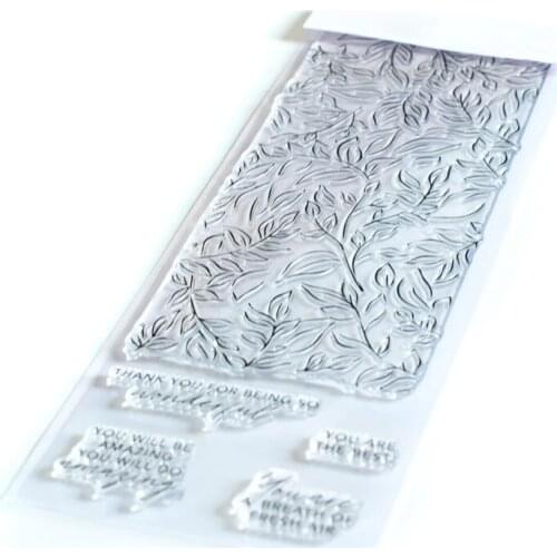 Clear Stamps Slimline Leaves You are the best Thank you For being For DIY Scrapbook Photo Album Craft Card 2021New