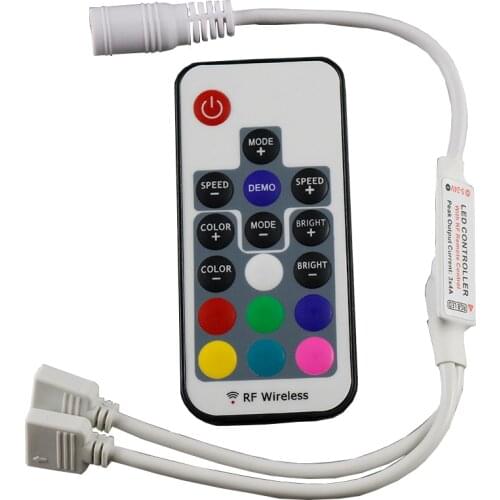 LED strip RGB Controler 17key RF Wireless White Double Remote Controller For 10M 5050 3528 DC5-24V LED Strip Tape Lighting 12V