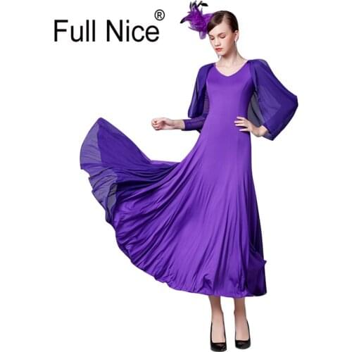 Ruffed chiffon sleeve Ballroom dance competition dresses standard ballroom dress standard dance dresses luminous costumes