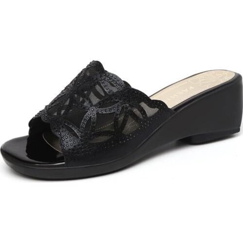 New Women Flip Flops Slippers 2021 Summer Beach Slides Home Female Gold Slip On Lady Casual Wedge Shoes Mujer