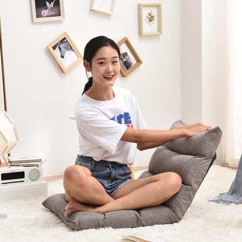 Japanese Floor Chair Folding Adjustable Lazy Sofa Chair Floor Gaming Sofa Chair Padded Lounger Soft Recliner with Back Support
