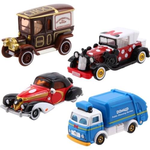 Tomy Cars Dream Star Donald Duck Mickey Minnie Retro Vintage Valentines Day Alloy Car Model Toys Scene Props