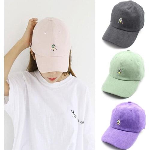 High Quality Baseball Cap Embroidery Ice Cream For Men Women Casual Soft Cotton Snapback Hat Adjustable Hip Hop Visor Sun Hats