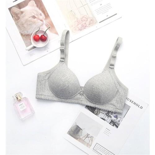 Explosion Lingerie Pure Cotton Gather girl underwear Candy-colored steel-free cute bow gather bra