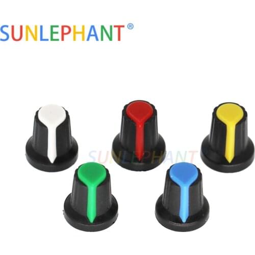 WH148 Potentiometer knob Cap AG2 Plastic knob for Diameter 6mm Plum Handle Yellow Blue White Red Green 5color *2PCS=10PCS