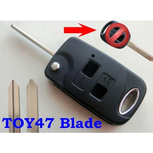 RMLKS Replacement Folding Flip Remote Key Shell Keykess Case Blank Fob Fit For Toyota Yaris Carina Corolla Avensis TOY47 Blade