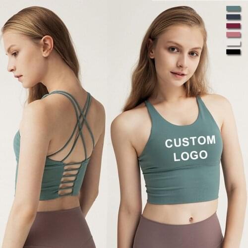 Custom Logo Sexy Sport Top Fitness Women Back Cross Yoga Shirt Gym Sportswear Yoga Top Quick Dry T Shirt For Fitness Women Vest