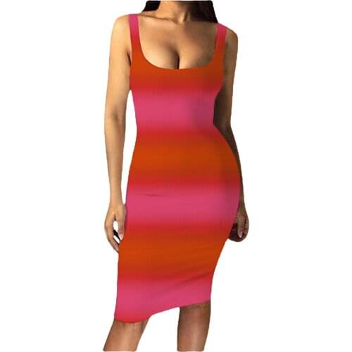 Women Gradient Color Bag Hip Short Sleeve Dress Sexy Round Neck Hip Slim Bodycon Dresses Office Lady Elegant Pencil Dress