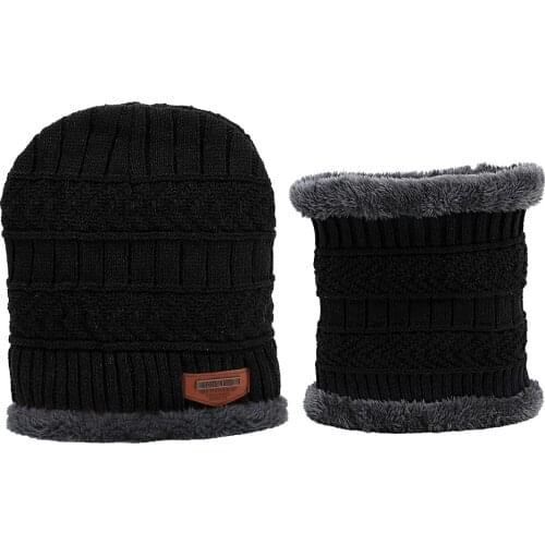 Winter Hats Caps for Men Family Matching Parents Children Beanie Scarf Set Warm Knitted Hat Gorras Hombre Bone Masculino 2021
