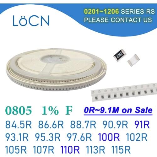 0805 1% 5000PCS SMD Resistor F 84.5R 86.6R 88.7R 90.9R 91R 93.1R 95.3R 97.6R 100R 102R 105R 107R 110R 113R 115R 2012 OHM