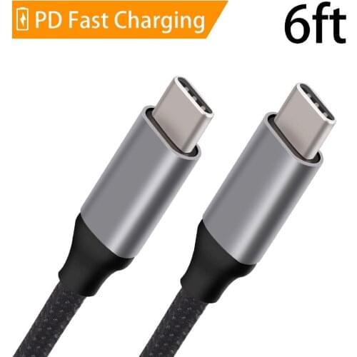 1M PD Fast Charging Cable Type C To Type C Cable for MacBook Pro Air IPad Pro Huawei P30 Mate 30 Honor 10 9 Charger Cord