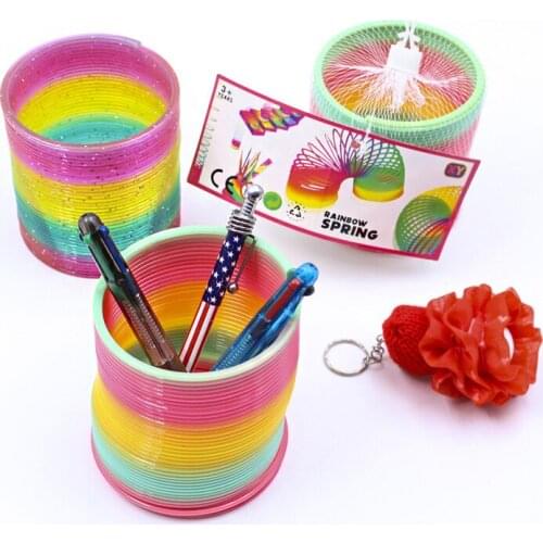 1pc hot sale magic large rainbow circle multiple changes multiple play childrens spring ring toys