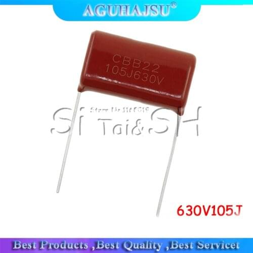 10PCS 630V105J 630V 1UF Pitch 20mm 105 1000NF CBB Polypropylene film capacitor