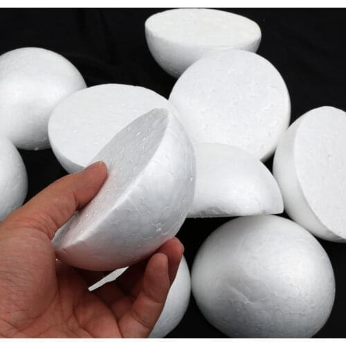 10Pcs White Modelling Craft Polystyrene Foam Half Round Balls Spheres 100mm