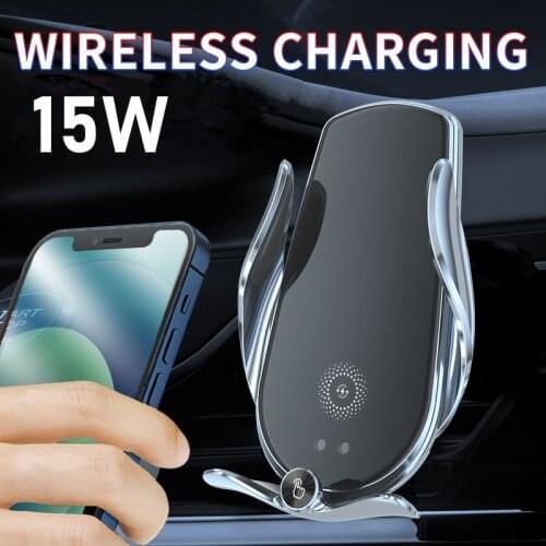 15W Car Charger Automatic Holder Stand Fast Wireless Charging Induction Charger In Car For Iphone 11 12 Pro Max Samsung S21 S20