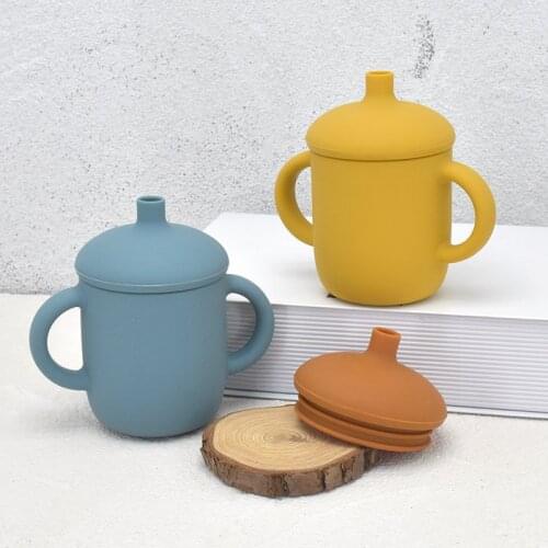 150mL Silicone Baby Cup With The Sun Teethers BPA-Free Portable Drinkware Sippy Cup For Toddlers Waterproof Feeding Cups Set