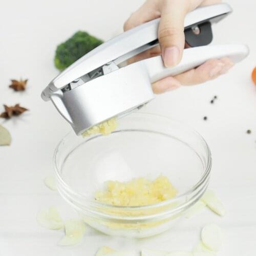 2 in 1 Aluminum alloy garlic press Garlic slices hand held press Easy to clean multifunctional Manual garlic press With cleaner