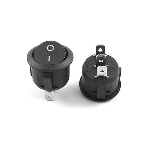 NEW!5pcs AC 6A/250V 10A/125V 3Pin SPDT ON/ON Panel Mount Round Boat Rocker Switch