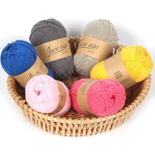 50g Hand-woven 5 Strand Milk Cotton Wool Crochet Thread DIY Handmade Knitted Hat
