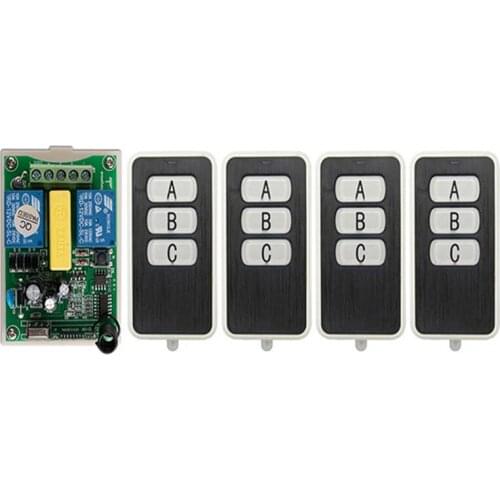 AC220V 2CH RF Wireless Remote Control switch Receiver+Transmitter tubular motor garage door projection screen shutters/blinds