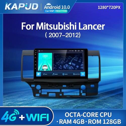 Kapud Android 10.0 Car Multimedia Video Player 10" Navigation For Mitsubishi Lancer 2007-2013 Radio Stereo Octa-Core BT GPS Wifi