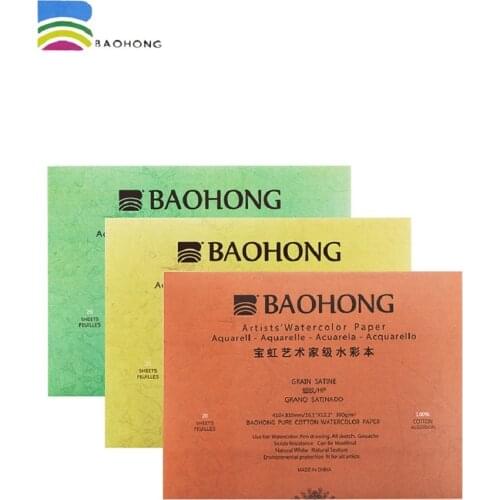 Baohong 100%cotton 300g watercolor book hand-painted sketchbooks for drawingLivro de aquarela school supplies art supplies