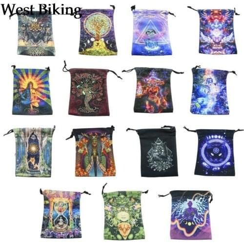 Velvet Tarot Card Storage Bag Velvet Double Sided Printed Board Game Card Mini Drawstring Package Game Tarot Storage Bag