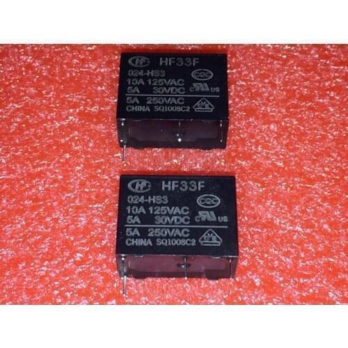 Free shipping 100pcs/lot New Power Relay JZC-33F HF33F-005-HS3 HF33F-012-HS3 HF33F-024-HS3 5A250VAC 4PIN