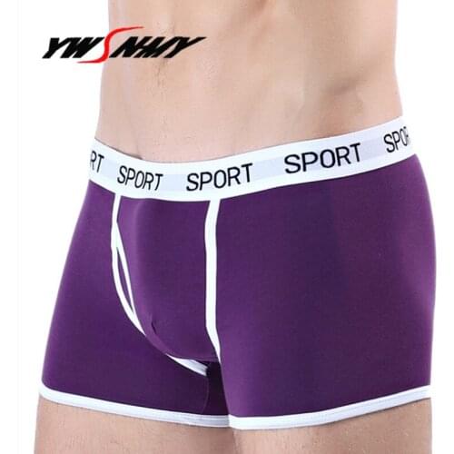 Men Underwear Boxer Fashion Shorts 100% Cotton Sexy Bulge Pouch Soft Underpants Hombre Comfortable Breathable Male Boxer Shorts