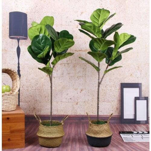 113cm Large Artificial Plants Branch Tropical Ficus Fake Banyan Tree Plastic Leaves Simulation Tree For Home Garden Decor