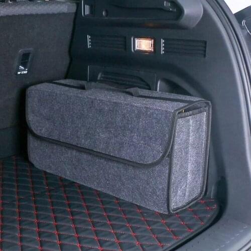 Large Anti Slip Compartment Boot Storage Organizer Tool Bag Car Storage Bag Car Trunk Organizer Soft Felt Storage Box
