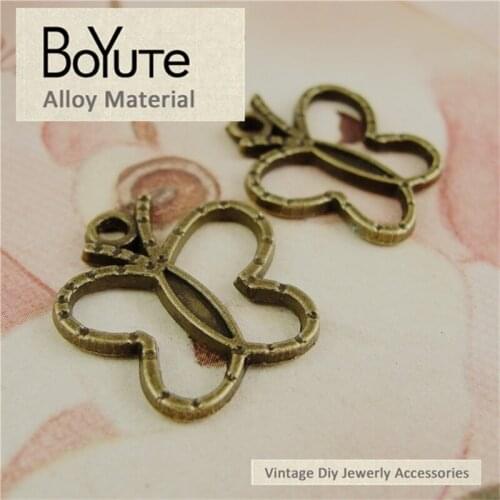 BoYuTe (100 Pieces/Lot) 19*21MM Antique Bronze Plated Zinc Alloy Materials Butterfly Charms for Jewelry Findings Components