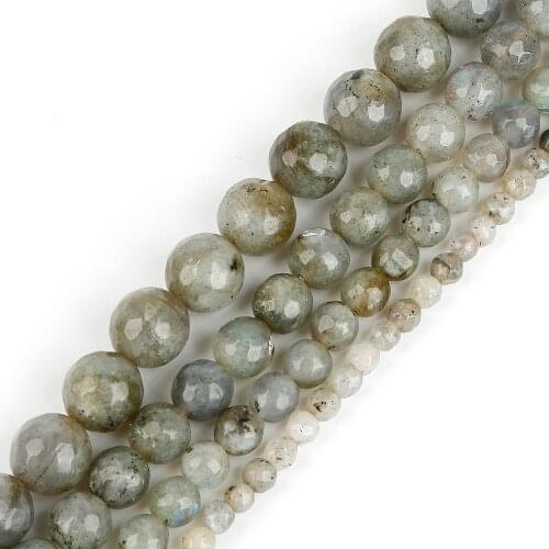AAA+ Natural Moonstone Stone Beads Round Flash Faceted Loose Stone Beads 4 6 8 10MM For Jewelry Making DIY Necklace Bracelet