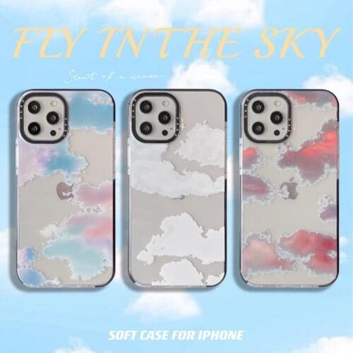 Colored Clouds For iPhone 11 Pro Max 12 Mini XS X XR Phone Case For iphone 7 8 Plus SE 2020 Transparent Soft Silicone Back Cover