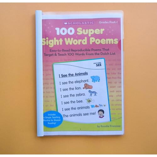 Children 100 Super Sight Word poems books Phonics Teacher teaching aids books for kids Educational Toys Children Learn English